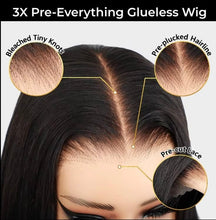 Load image into Gallery viewer, Kinky Straight 360 Pre-cut full lace frontal Glueless wig with Invisi drawstring